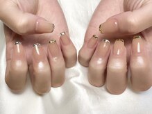 ヒールネイル(heal nail)/beige×ホロfrench～