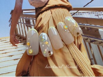 マニッシュ(Manish)/イエロー/ホログラム/貝殻/夏