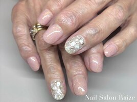シェル敷き詰めネイル/春ネイル