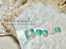 テテネイル(tete.nail)/［フット］グリーンマグマーブル