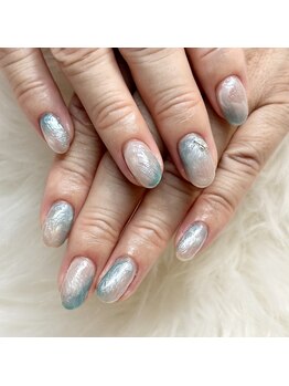 マイオティック ネイル(miotic nail)/ニュアンスパールミラーアート