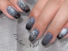 コラールネイル 本町(Colar Nail)/フラッシュマグ×黒グラデ