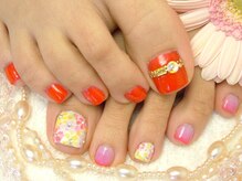 エムネイル(M Nail)/フットジェル(手書きフラワー)