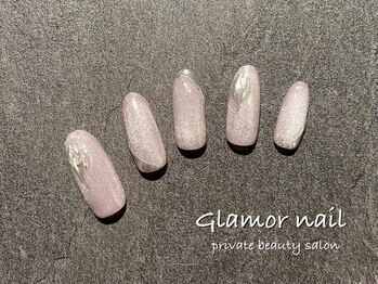 グラマーネイル(Glamor nail)/ニュアンス×シルバー