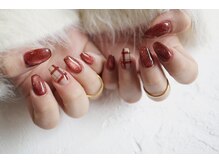 ネイル フライガール(nail FLY GIRL)/バレンタイン☆チェックネイル