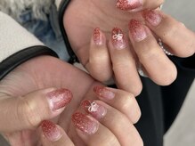 ミライ トータルビューティーサロン(mirai)/リボンネイル×ラメグラネイル★