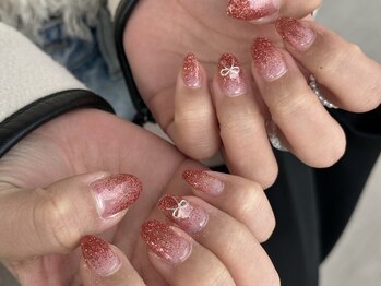 リボンネイル×ラメグラネイル★