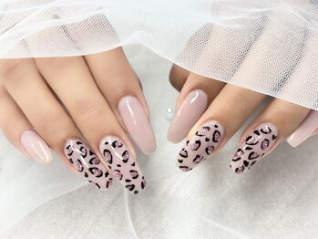 レオパードピンクネイル
