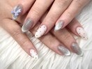 リボン×ドットネイル☆SAYAKA