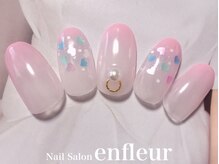 ネイルサロン アンフルール/カラーグラデ&ハートドット☆