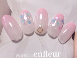 カラーグラデ&ハートドット☆