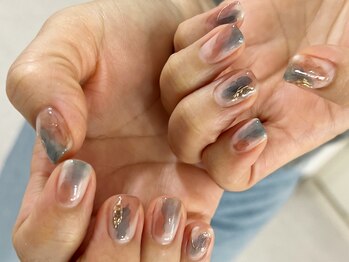 水彩ネイル/梅雨ネイル/大理石
