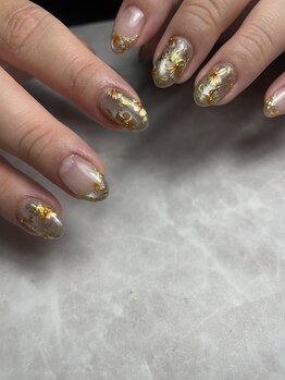 手書きお花ネイル