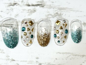 ラメグラデーションnail