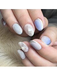 大理石風ネイルです！　担当大野