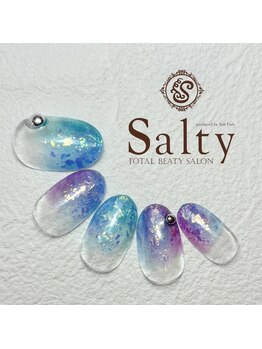 ネイルアンドアイラッシュサロン ソルティ 寺田町(salty)/クリアカラーネイル
