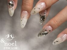 ノエル(Noel)/ホワイトタイダイ大理石ネイル