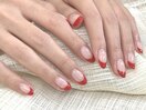 赤フレンチネイル
