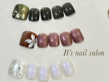 ビーズネイル バイブレス イオンタウン泉大沢店(B's Nail by.BLESS)/親指アート＋単色カラー　¥7,300