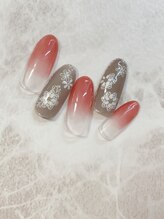 ビューティーネイルサロン クリアーズ(Clears)/ピンクとグレージュのお花