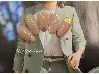 ネイルサロン アミティエ(Nail Salon Amitie)/simple:シアーカラー×mirror