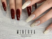 ミネルバネイル(MINERVA nail)/ボルドー×ホワイト☆