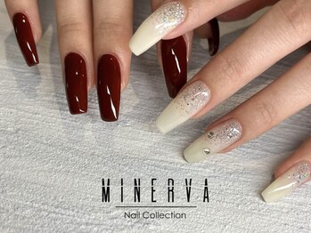 ミネルバネイル(MINERVA nail)/ボルドー×ホワイト☆