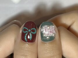 ホリデーリボンネイル