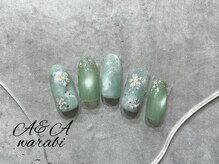 エーアンドエー 蕨店(A&A)/オーロラフラワーネイル