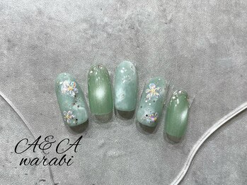 オーロラフラワーネイル