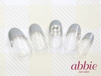 ネイルサロンアビー 北千住店(abbie)/グレイッシュフレンチ ¥11055