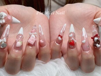 ピオミエルネイル 新宿(pio miel nail)/ホワイトベリーの甘々量産ネイル