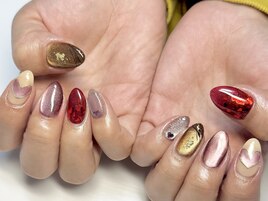 バレンタインネイル