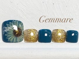 ヒマワリフットネイル