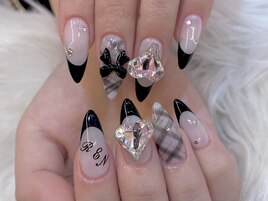 チェック リボン