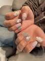 ディー ネイル アイラッシュ ヤバ(DEE nail×eyelash yaba)&nbsp;ニュアンス風の手書きアート