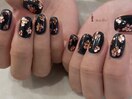 モードホロ花シンプルネイル