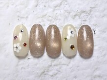 アヤ(AYA)/多色ストーンフラワーネイル