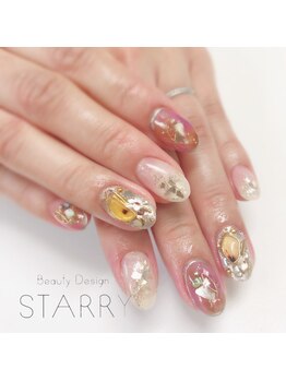スターリー(STARRY)/囲みネイル ピンク シルバー