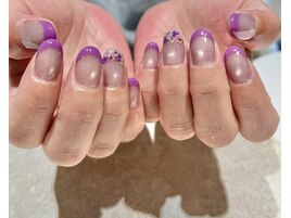 パープル×押し花