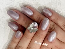 ネイルズアリー 立川店(Nails ally)/バタフライネイル×パープル
