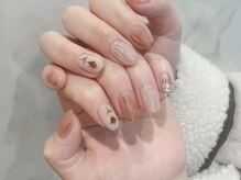 ネイル アヴァンス あべのルシアス店(Nail AVANCE.)/フラワー×ピンクブラウン　太田