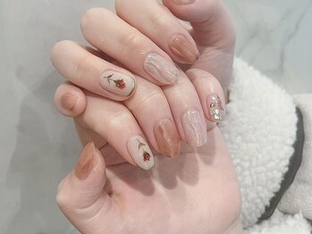 ネイル アヴァンス あべのルシアス店(Nail AVANCE.)/フラワー×ピンクブラウン 太田