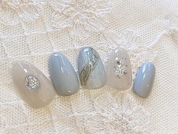 ブレスネイル(brace Nail)/冬の雪ネイル