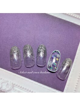 セレクトネイル ココ 秦野店(SELECT NAIL COCO)/雪結晶×ラメグラ