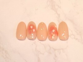 桜のホログラムで春ネイル