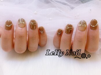 レヒネイル(LeHy nail)/ツイード×リボンネイル