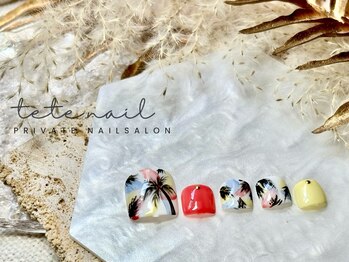テテネイル(tete.nail)/［フット］ヤシの木×夏リゾート