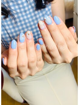 チヒロネイル/リアル押し花入りネイル