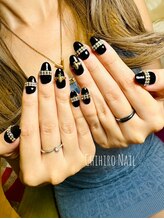 チヒロネイル/キラキラチェーン2段重ねネイル